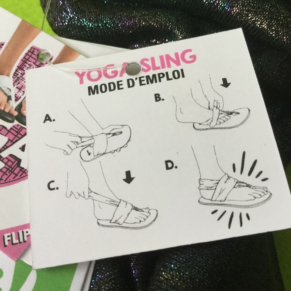 Sanuk Yoga Sling Sandals. Black, Metallic Shimmer - Picture 5 of 6